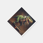 スケートボードレックスパーティーを開催するT型恐竜 スタンダードカクテルナプキン (角)