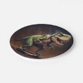 スケートボードレックスパーティーを開催するT型恐竜 ペーパープレート (アングル)