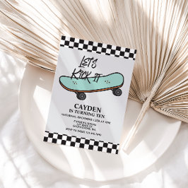 スケートボードレッツキック誕生日招待状 招待状