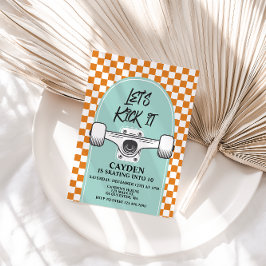 スケートボードレッツキック誕生日招待状 招待状