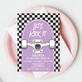 スケートボードレッツキック誕生日招待状 招待状