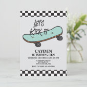 スケートボードレッツキック誕生日招待状 招待状 (スタンド正面)