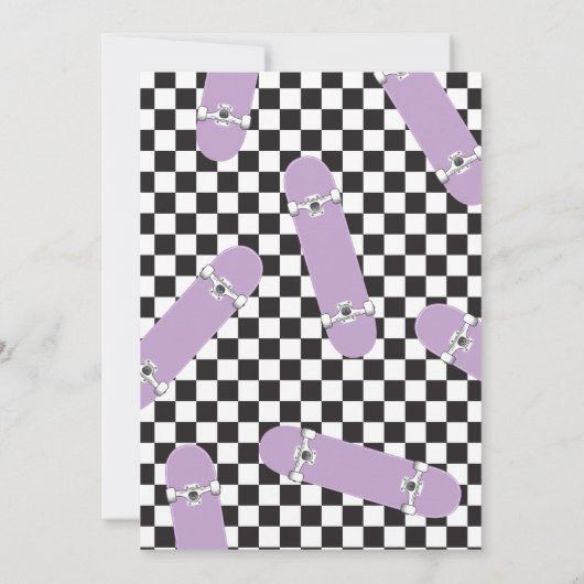 スケートボードレッツキック誕生日招待状 招待状 (裏面)