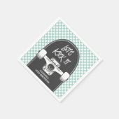 スケートボードレッツキック誕生日紙プレート スタンダードカクテルナプキン (角)