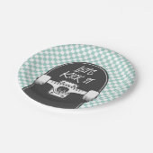 スケートボードレッツキック誕生日紙プレート ペーパープレート (アングル)