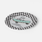 スケートボードレッツキック誕生日紙プレート ペーパープレート (アングル)