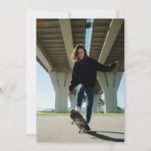 スケートボードレトロサンセットフォトガールズバースデーパーティー 招待状 (裏面)