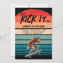 スケートボードレトロサンセットフォトボーイズバースデーパーティー