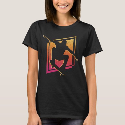スケートボードレトロスケータースケートボード Tシャツ (正面)