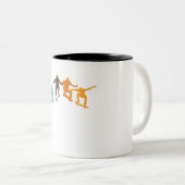 スケートボードレトロスケートボーダースケートボードスケーター ツートーンマグカップ (正面右)