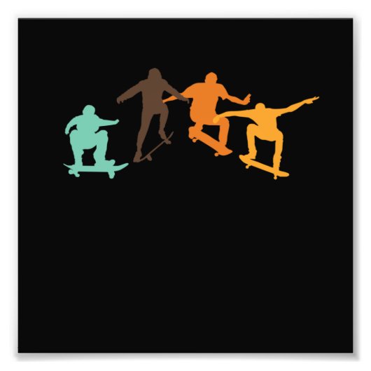 スケートボードレトロスケートボーダースケートボードスケーター フォトプリント            (正面)