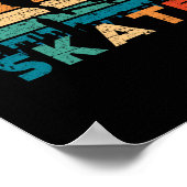 スケートボードレトロヴィンテージスケートボードサンセット ポスター (角)