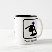 スケートボードロゴにカスタマイズ可能なスケーター ツートーンマグカップ (正面右)