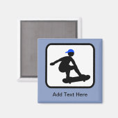 スケートボードロゴにカスタマイズ可能なスケーター マグネット (正面/裏面)