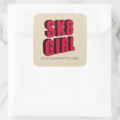 スケートボードロゴ スクエアシール (バッグ)