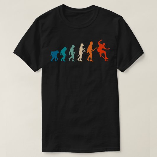 スケートボードヴィンテージスケートボードの進化 Tシャツ (デザイン正面)