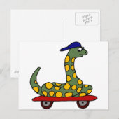 スケートボード上おもしろいのXX – ボアくびれ ポストカード (正面/裏面)