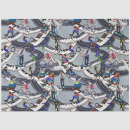 スケートボード上のアウトドアアクション活動 薄葉紙