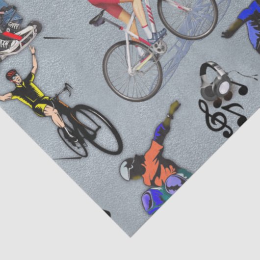 スケートボード上のアウトドアアクション活動 薄葉紙 (詳細)