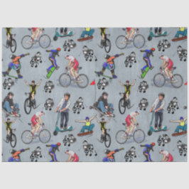 スケートボード上のアウトドアアクション活動 薄葉紙