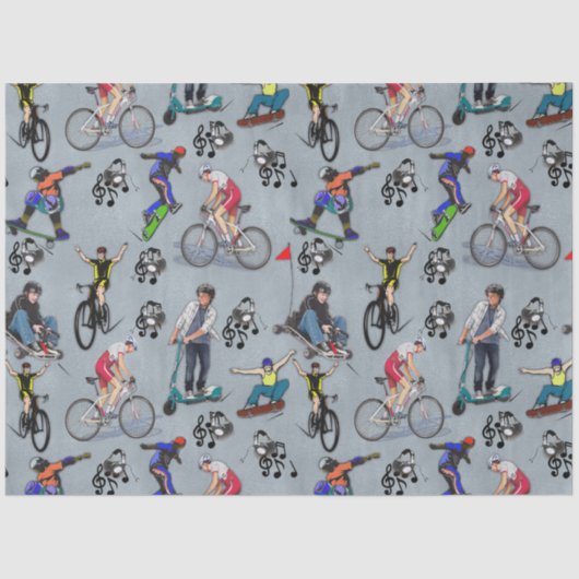 スケートボード上のアウトドアアクション活動 薄葉紙 (正面)