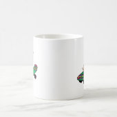 スケートボード上のイギリスのブルテリア コーヒーマグカップ (中央)