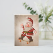 スケートボード上のサンタクロース シーズンポストカード (スタンド正面)