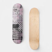 スケートボード上のブラックパープルcコラージュアート スケートボード (正面)