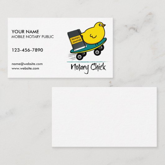 スケートボード上のモバイル公証人カスタマイズシック 名刺 (正面/裏面)