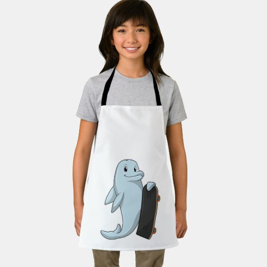 スケートボード付きスケーターとしてのイルカ エプロン (インサイチュ)