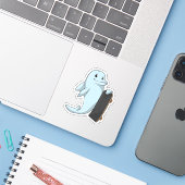 スケートボード付きスケーターとしてのイルカ シール (ノートパソコンとiPhone)