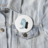 スケートボード付きスケーターとしてのイルカ 缶バッジ (インサイチュ)