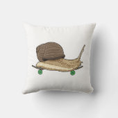 スケートボード付きスケーターとしてのカタツムリ クッション (裏面)