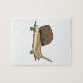 スケートボード付きスケーターとしてのカタツムリ ジグソーパズル (横)