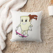 スケートボード付きスケーターとしてのコーヒー クッション (ブランケット)