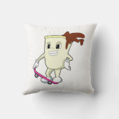 スケートボード付きスケーターとしてのコーヒー クッション (裏面)