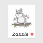 スケートボード付きスケーターとしてのハムスター シール (シート)
