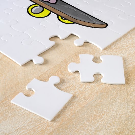 スケートボード付きスケーターとしてのハムスター ジグソーパズル (側面)