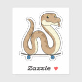 スケートボード付きスケーターとしてのヘビ シール (シート)