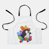 スケートボード付きスケーターとしてのペンギン エプロン (正面)