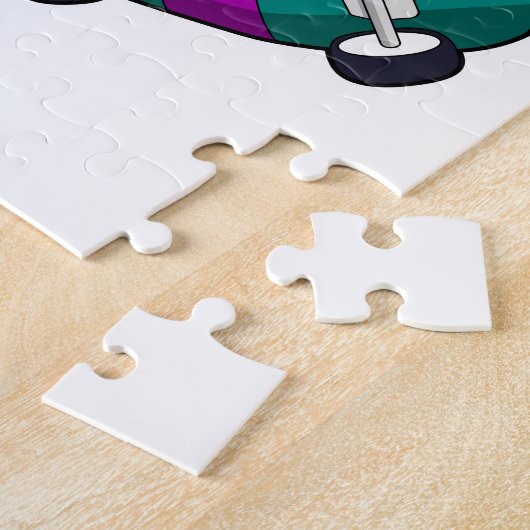 スケートボード付きスケーターとしてのペンギン ジグソーパズル (側面)