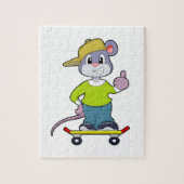 スケートボード付きスケーターとしてのマウス ジグソーパズル (縦)