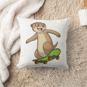 スケートボード付きスケーターとしてのメルカット クッション (ブランケット)