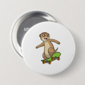 スケートボード付きスケーターとしてのメルカット 缶バッジ (正面&裏面)