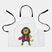 スケートボード付きスケーターとしてのライオン エプロン (正面)