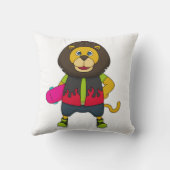 スケートボード付きスケーターとしてのライオン クッション (裏面)