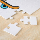 スケートボード付きスケーターとしての馬 ジグソーパズル (側面)