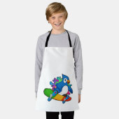 スケートボード付きスケーターとしてオウム エプロン (着用した状態)