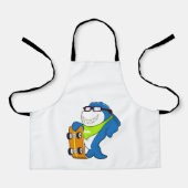 スケートボード付きスケーターとしてサメ エプロン (正面)