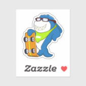 スケートボード付きスケーターとしてサメ シール (シート)